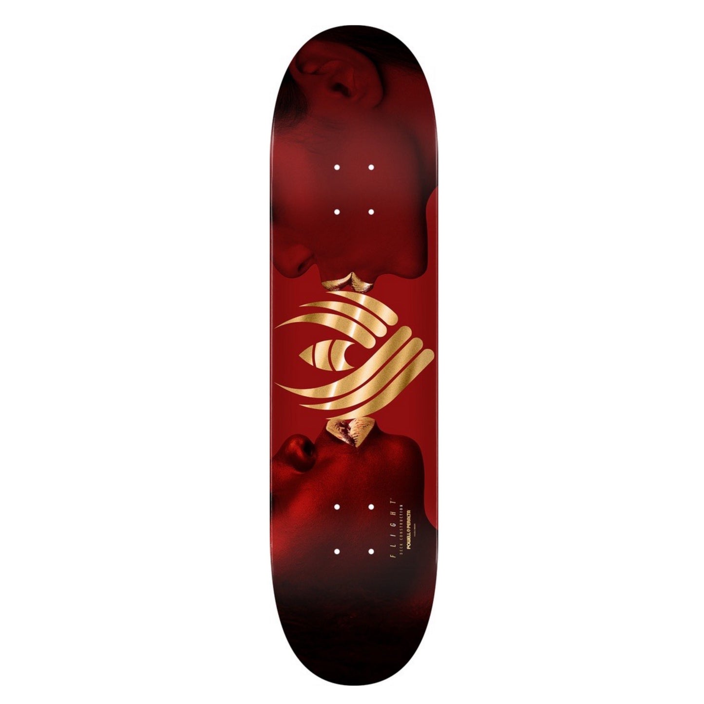 Powell Team Kiss Burgundy/Gold 8.75" Flight Skateboard Deck