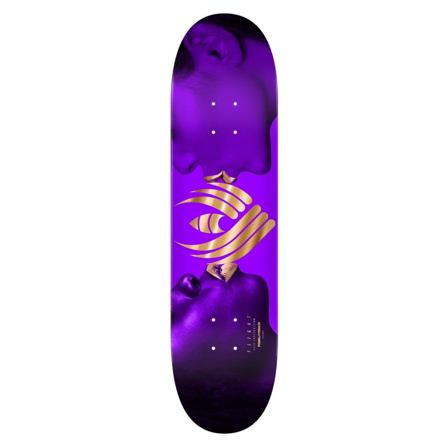 Powell Team Kiss Purple/Gold 8.38" Flight Skateboard Deck