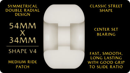 Powell Dragon Formula Yellow V4 54mm x 34mm 95a Skateboard Wheels