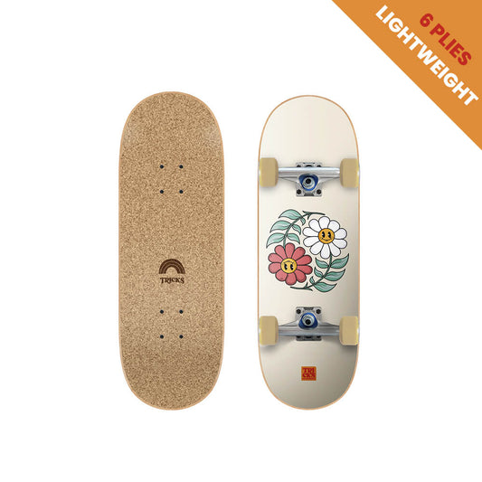 Tricks- Yin Yang Flowers Cork Top 7.87" Skateboard Complete