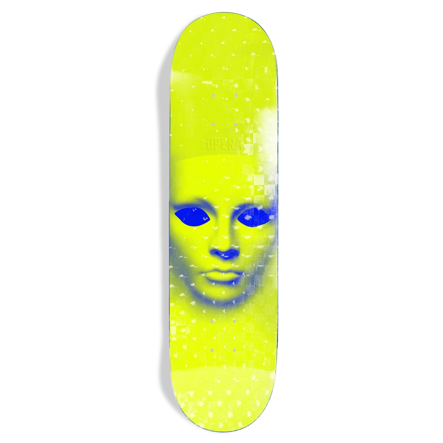 Opera EX7 Yellow Holographic Face 7.375" Mini Skateboard Deck