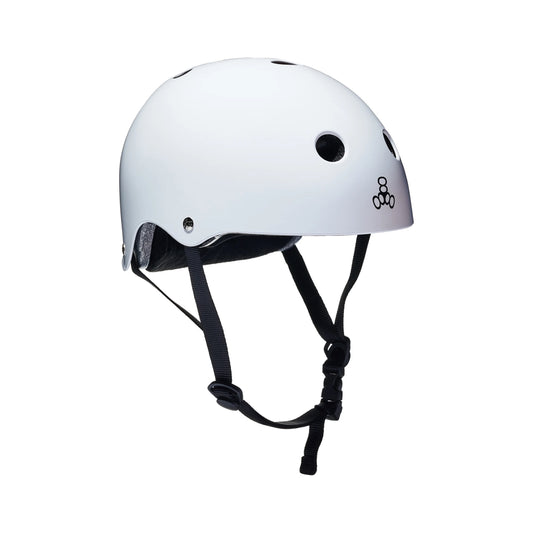Triple 8 Skateboard Helmet Certified Deep Cover Glossy White