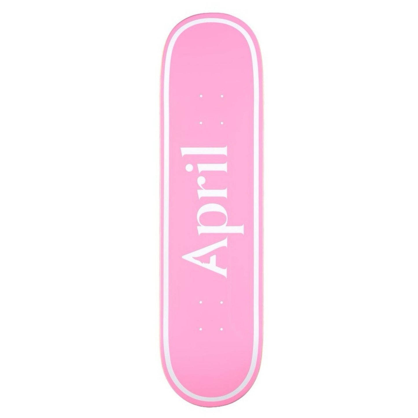 April Team OG Logo White/Pink 8.0" Skateboard Deck