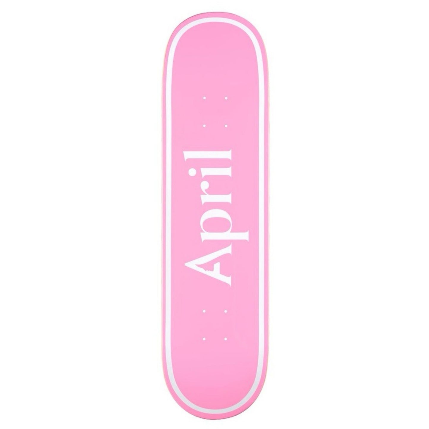 April Team OG Logo White/Pink 7.38" Mini Skateboard Deck