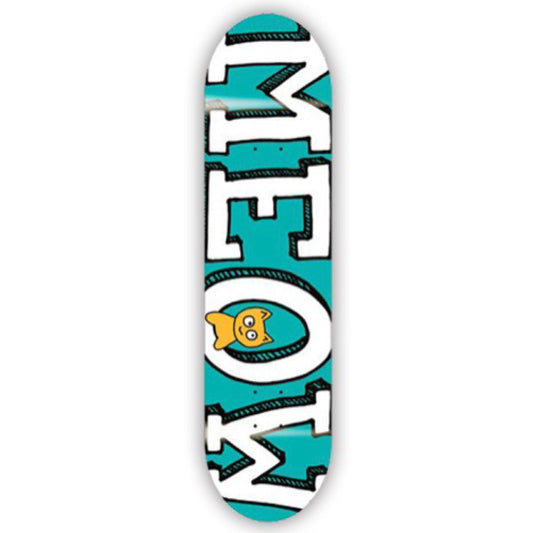 Meow Team Logo Teal 7.75" Skateboard Deck