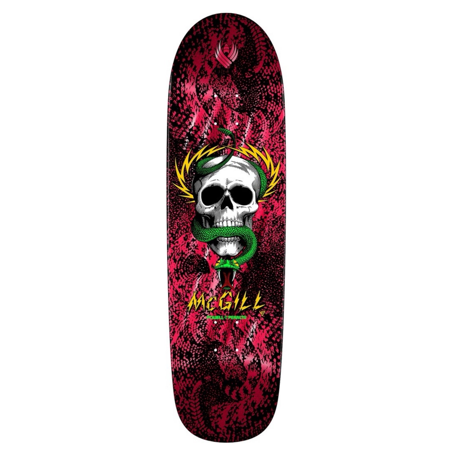 Powell McGill Skull and Snake Red Foil Flight 8.97" Shaped Skateboard Deck