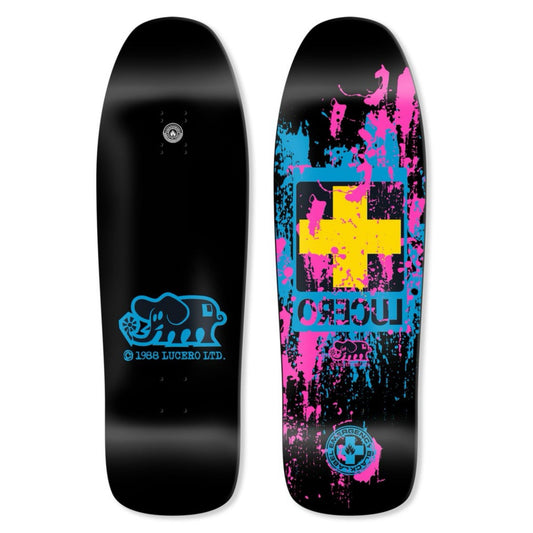 Black Label Lucero Splatter Cross Black 9.88" Shaped Skateboard Deck