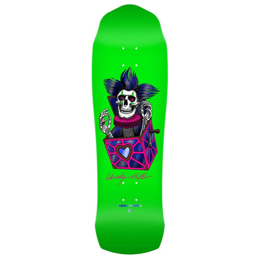 Powell Chris Hiett Skull Green 9.5" Shaped Skateboard Deck