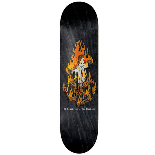 Toy Machine Ed Templeton Black Charred Cross 8.25" Skateboard Deck