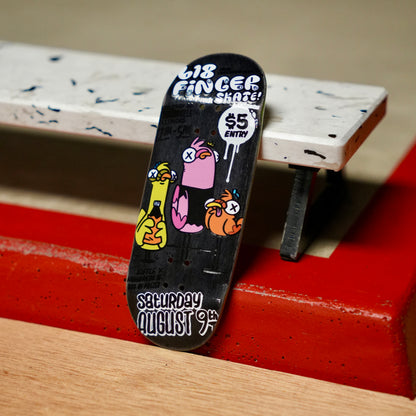 Chems “2025 618 Finger Skate Big Flyer” Black Bottom Ply Fingerboard Deck