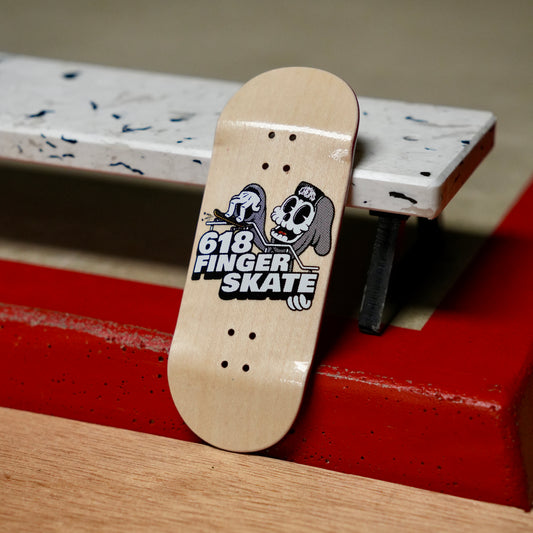 Chems “618 Finger Skate Toon Grim” Maple Bottom Ply Fingerboard Deck