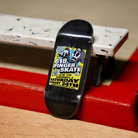 Chems “2024 618 Finger Skate Flyer” Black Bottom Ply Fingerboard Deck