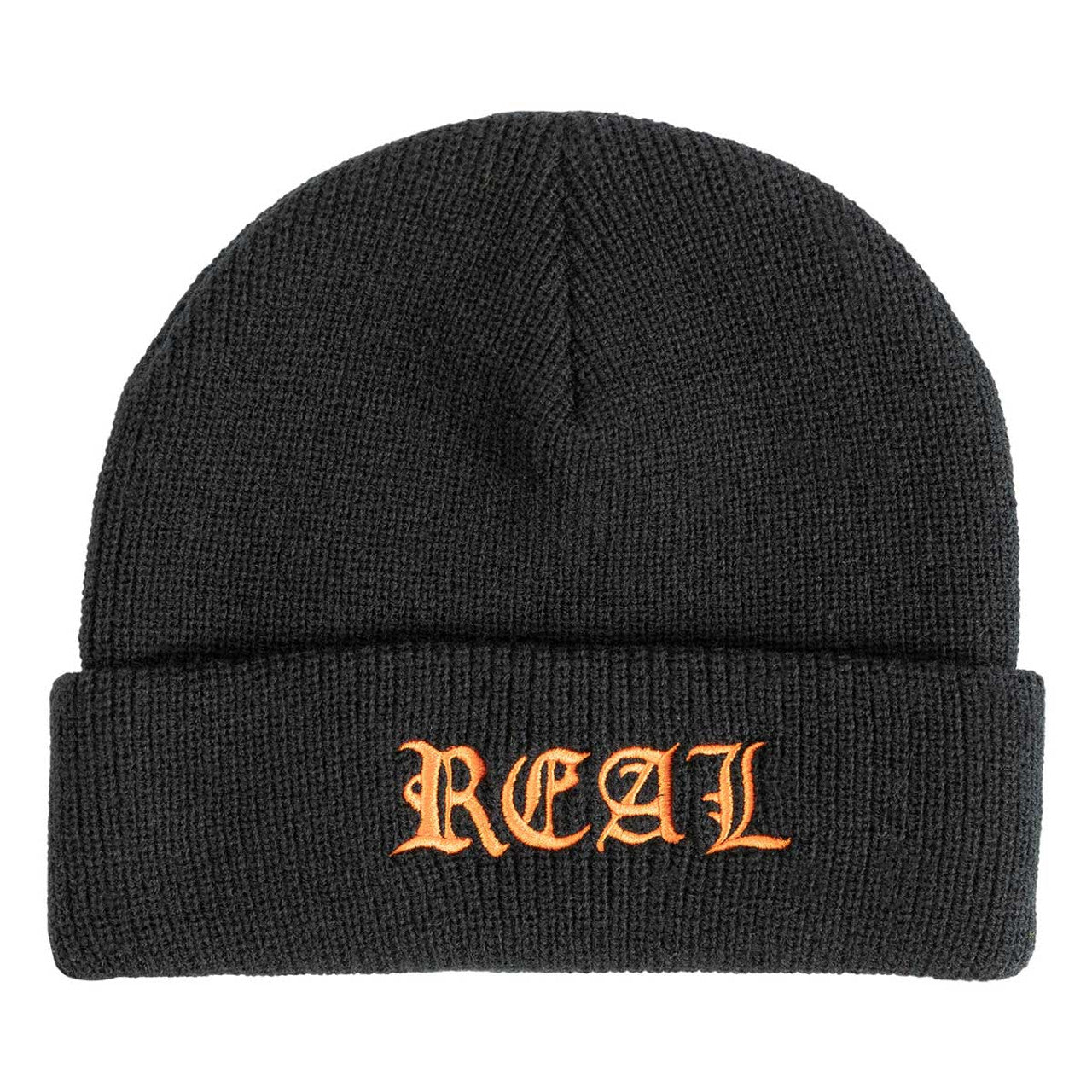 Real Script Cuff Beanie Black/Orange