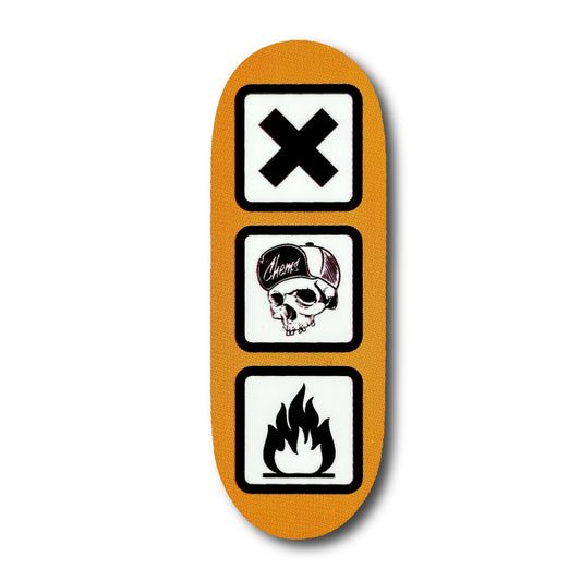 Chems Orange “Warning” Fingerboard Deck