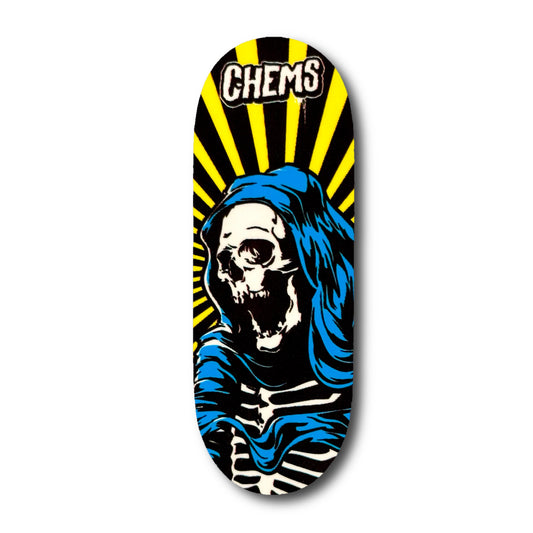 Chems Yellow “Blue Rising Reaper” Fingerboard Deck