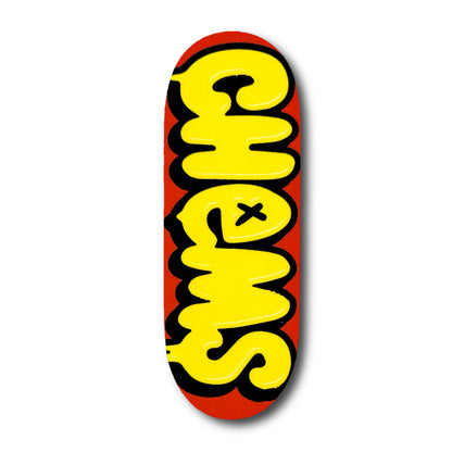 Chems Red/Yellow “Bubbles”Fingerboard Deck