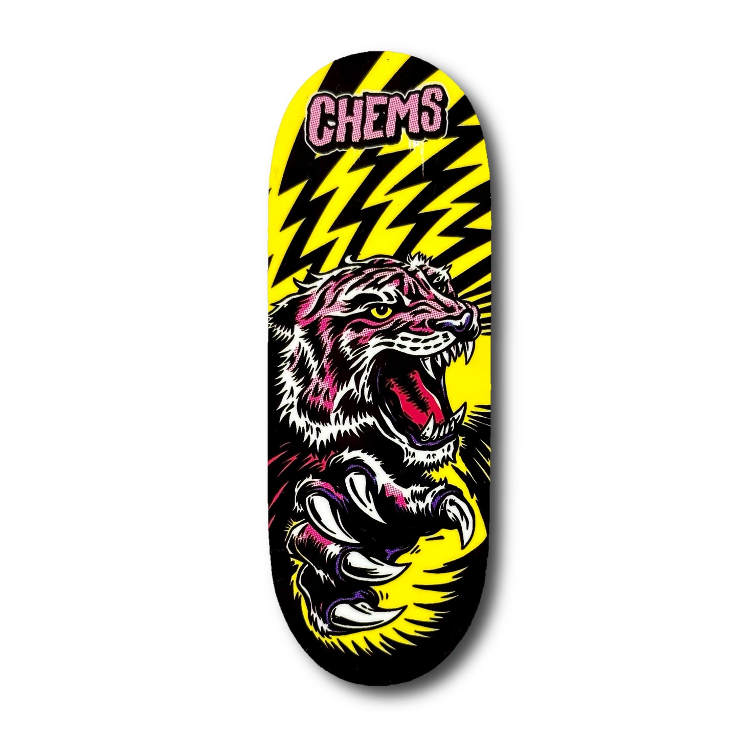 Chems Yellow “Pink Tiger” Fingerboard Deck