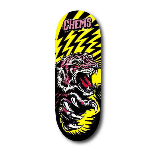 Chems Yellow “Pink Tiger” Fingerboard Deck