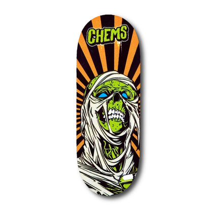 Chems Green/Orange “Rising Mummy” Fingerboard Deck