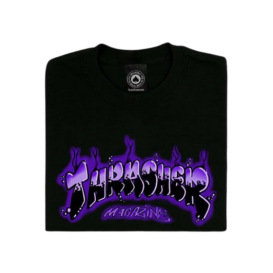 Thrasher Airbrush Logo T-Shirt Black/Purple