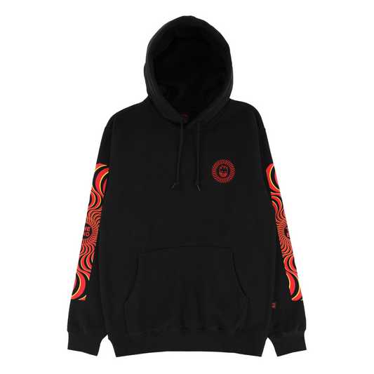 Spitfire Classic Swirl Overlay Sleeve Hoodie Black