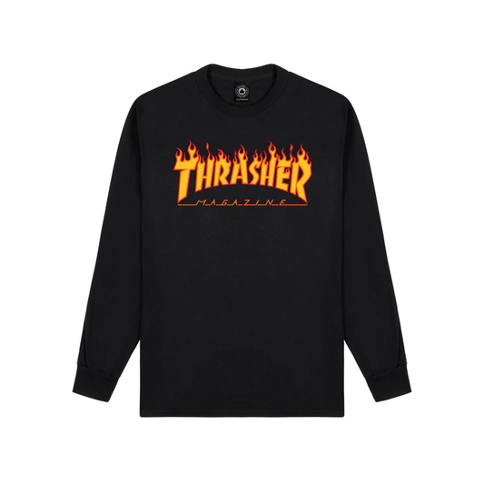 Thrasher Flame Long Sleeve T-Shirt Black