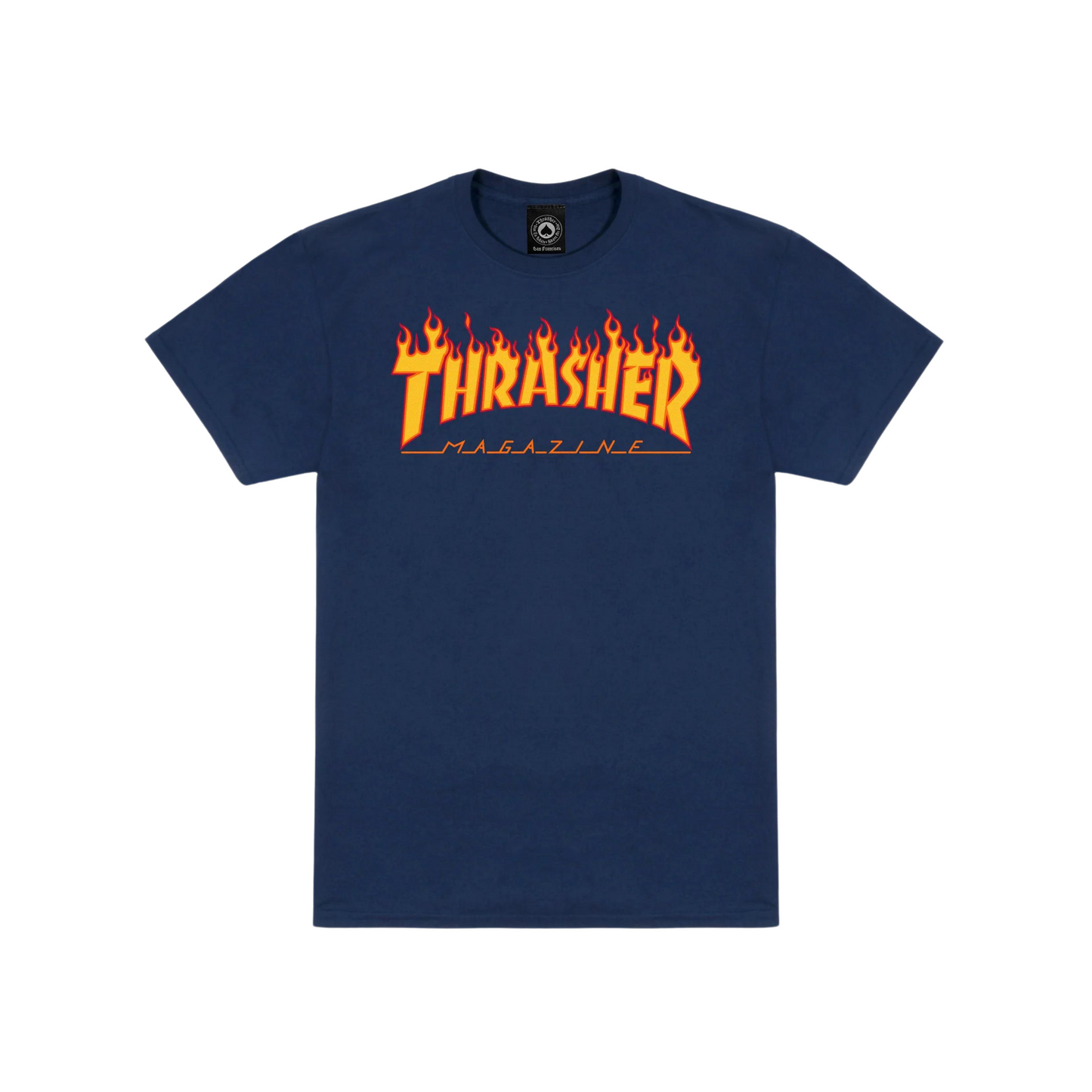 Thrasher Flame Logo T-Shirt Navy