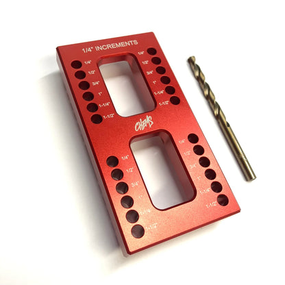 Chems Skateboard Wheelbase Mod Tool; Red tool designed for adjusting the wheelbase on a skateboard; Features clear increments for precise adjustments; Helps customize and fine-tune the ride and performance of your skateboard; Durable construction for long-lasting use.