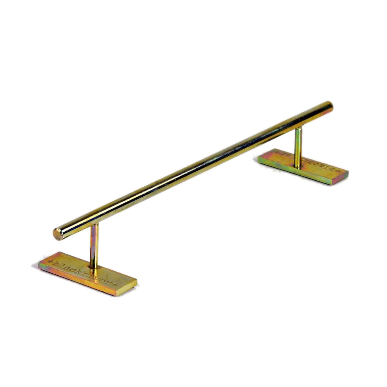 Gold Blackriver Iron Rail fingerboard obstacle; Shorter height for compact setups and tight spaces;