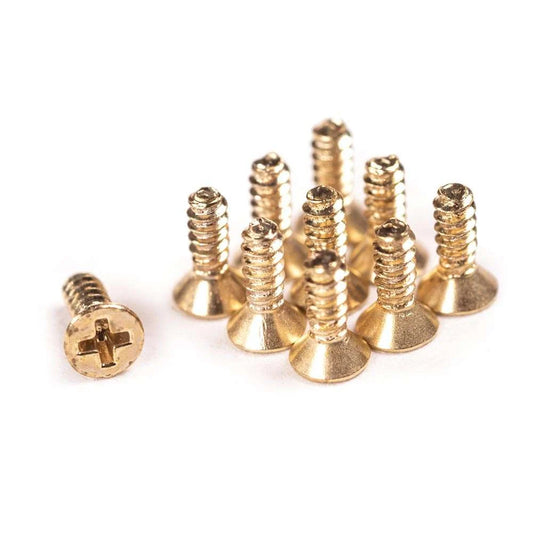 Blackriver First Aid Fingerboard screws; Gold fingerboard screws; Essential hardware for fingerboard maintenance and customization; Reliable and high-quality screws for secure assembly.
