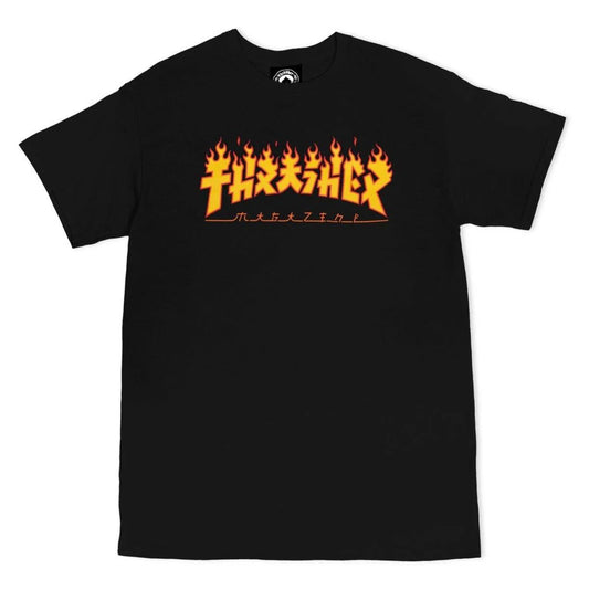 Thrasher Godzilla Flame Logo T-Shirt Black