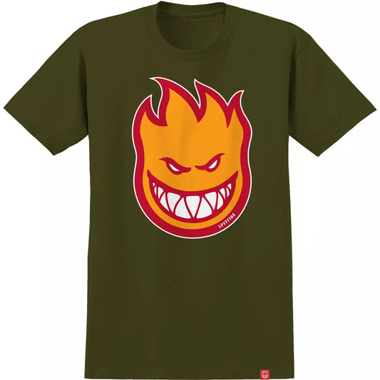 Spitfire Bighead T-Shirt Olive/Gold/Red