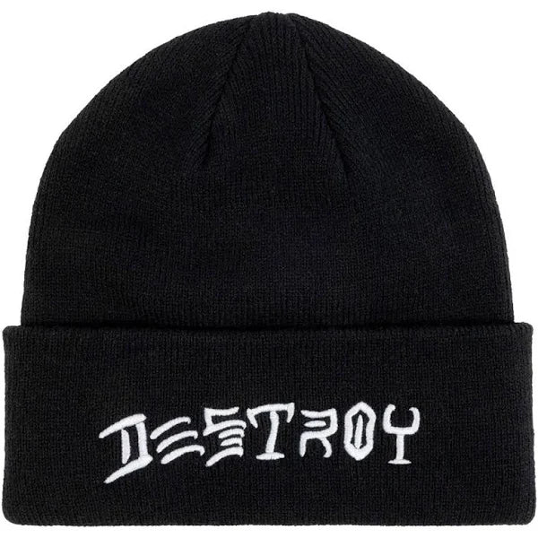 Thrasher Destroy Embroidered Beanie Black